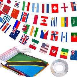 200 Countries String Flag, World Country Flags Bunting Banner, 190 ft International Flags Bunting Banner Decoration for School Party Sports Clubs Game Events Grand Opening