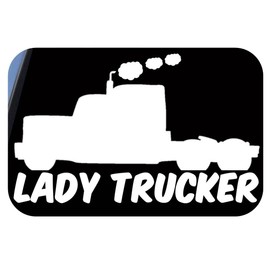 Lady Trucker TP 684 vinyl 8" Decal Sticker truck driver semi big rig 18 wheeler