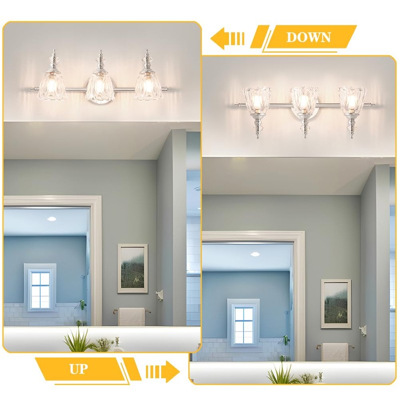 Ditoon Brushed Nickel Vanity Light, Antique Bathroom Vanity Light Over