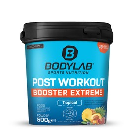 Bodylab24 Post-Workout Booster Extreme Fruchtmix 500g, mit Aminosäuren (darunter die BCAA im Verhältnis 2:1:1), Vitamine, Mineralstoffe & Kreatin, ideal zur schnellen Regeneration nach dem Training