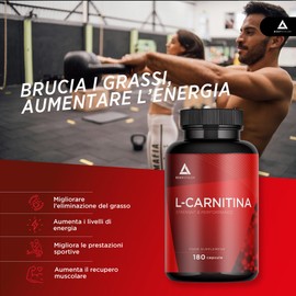 L Carnitina 3000 Capsule | 180 capsule 100% L-Carnitina Tartrato | Energia e resistenza | Migliora le prestazioni e il recupero | Integratore sportivo vegano | Bodyathlon
