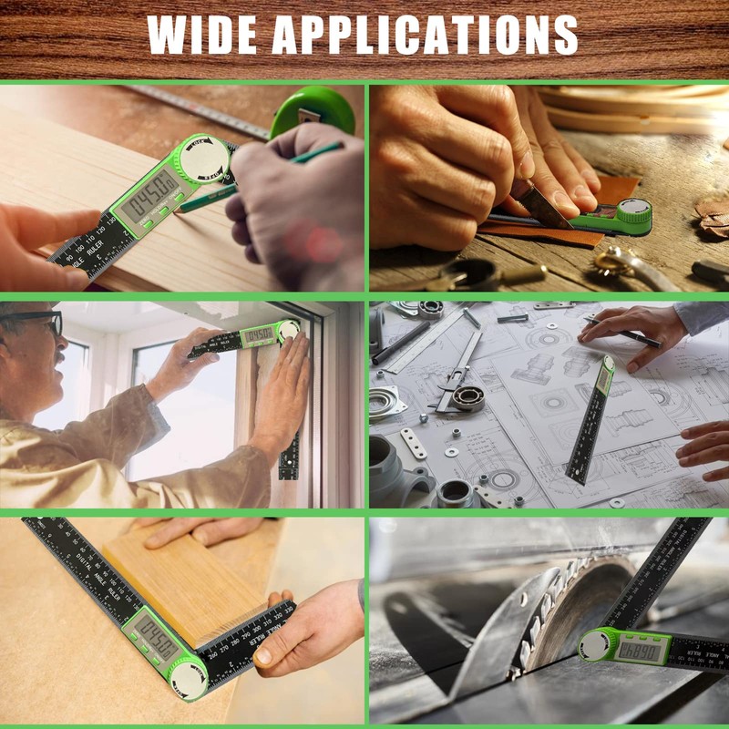 PDDYIER Angle Finder Protractor, 2-in-1 Miter Saw Protractor, 7 Inch/200mm