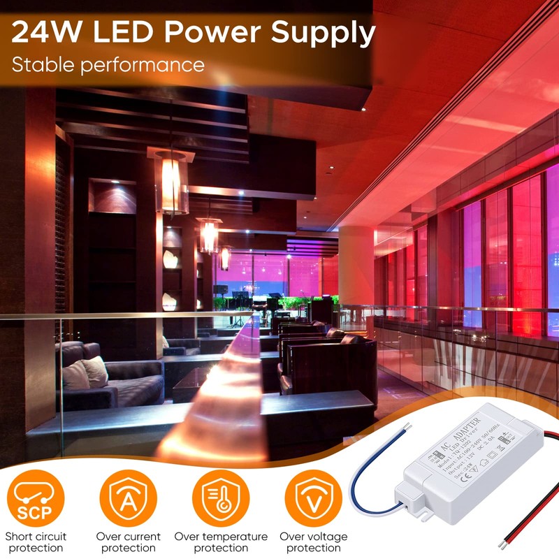 Karyoosi LED Power Supply 12V LED Driver 24W 2A 110V