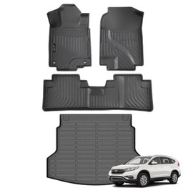 Jenofa Car Floor Mats & Cargo Liner for Honda CR-V 2012-2016 (Not for CRV Touring) All Weather Floor Mats Set Custom for CRV Full Set Floor Liners for Honda CRV Accessories Black