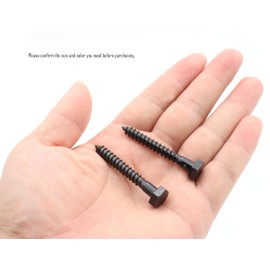 LBY 20pcs Lag Screws, 1/4" x 2" Hex Head Lag Screws Bolts (with Washers), Heavy-Duty Wood Screws for Decking & Structural Fastening, 304 Stainless Steel, (Black)