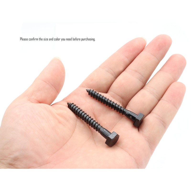 LBY 20pcs Lag Screws, 1/4" x 2" Hex Head Lag
