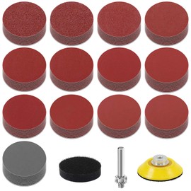 KONGMING 130 Pcs Sanding Disc 50 mm Hook and Loop Grit 80 100 120 150 240 320 400 600 800 1000 1200 2000 3000 Sanding Pad 2 inch Drill Sanding Attachment