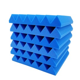 Bookishbunny 2 inch Acoustic Foam Panels Wedges Studio Sound Proofing Recording Studio 12" x 12" x 2" (24 Packs, Blue)