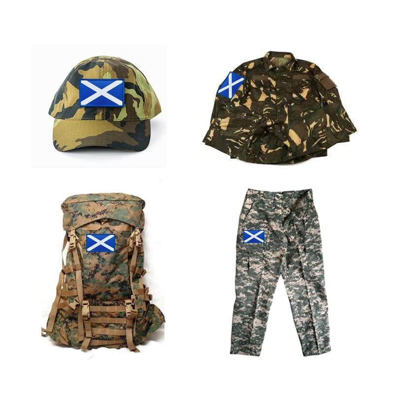 3Pcs Scotland Scotsman Flag Patch 2x3 Inch, Hook Loop Tactical