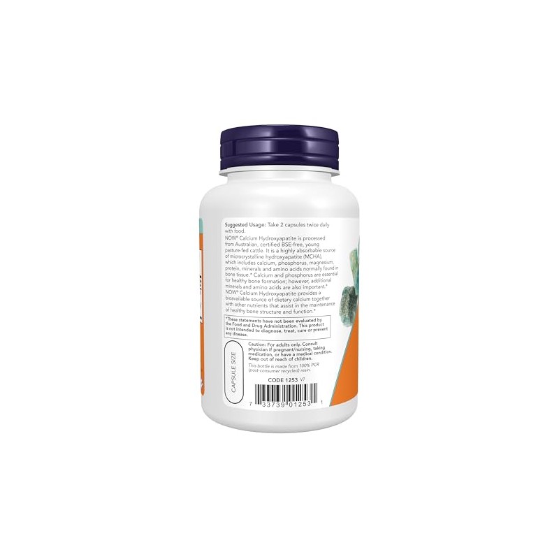 NOW Calcium Hydroxyapatite,120 Capsules