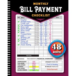 Bill Tracker Notebook, The 4-Year Guide for Families & Money Managers, 960 Billing Records Included!