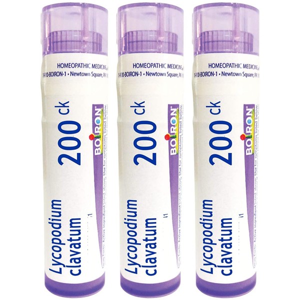 Boiron Lycopodium Clavatum 200ck, Homeopathic Medicine for Bloated Abdomen, 3 Count