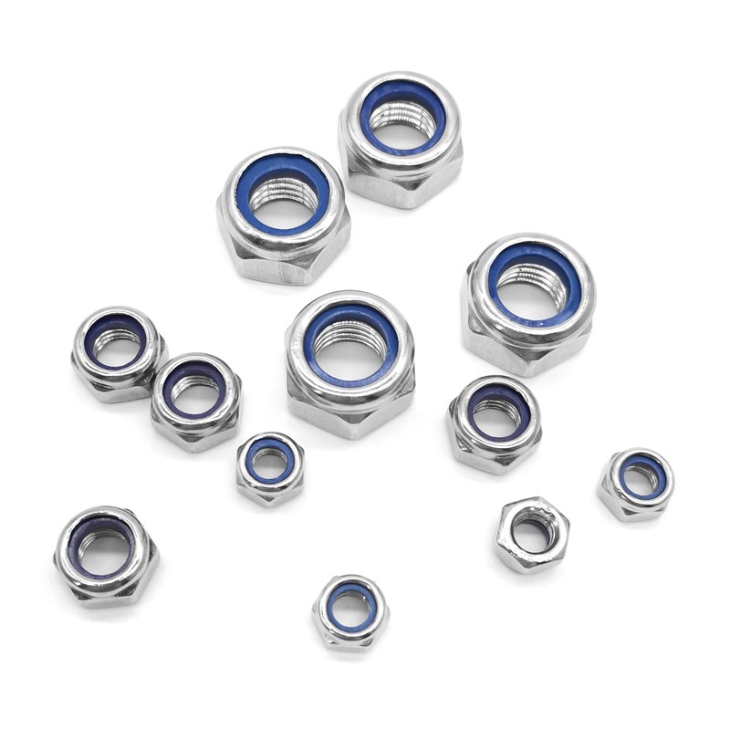 Quacc 20pcs M6 Nyloc Steel Nuts, Nylon Locknuts for Fastener,