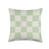 Light Sage Green Checkered Checkerboard Pattern Throw Pillow