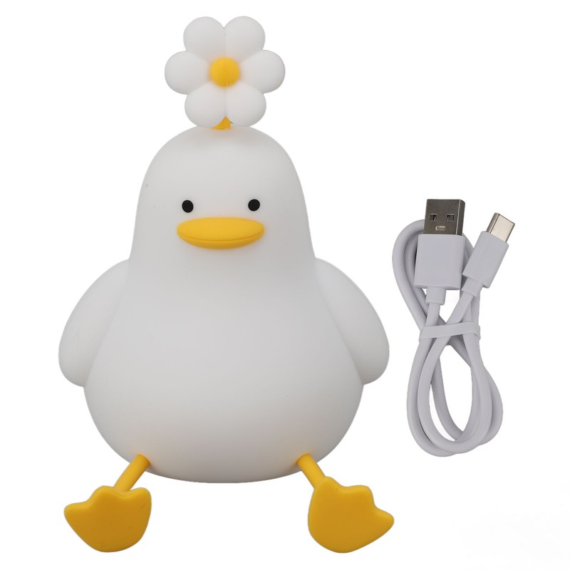 Cute Duck Night Light Silicone Night Lamp 1200mAh Rechargeable Animal