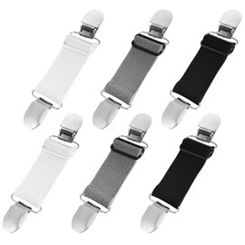JIYIN Pack of 6 Pullover Clips, RCA Clip Sweater Cardigan Clips Waist Clip Glove Clips Braces Clips for Sweater Cardigans Shirts, 白色 色 黑色