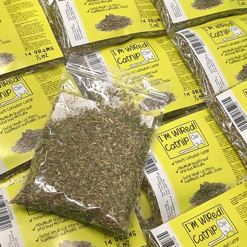 Catnip Dried Leaves Buds Mix I'M WIRED Strong Canadian Resealable