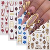 Fall Nail Art Stickers Decals Leopard Nail Decals 4PCS 3D