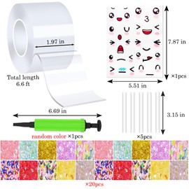 Zoranala Nano Tape Bubbles Kit,Nano BubbleTape,Transparent Tape Elastic Bubble DlY Plastic Bubblefor All Age, Office School Supplies, Party Favors Gifts