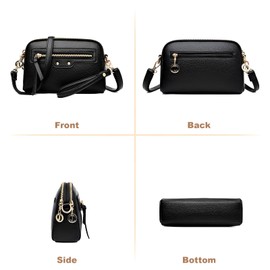 LassZone Crossbody Bag for Women Vegan Leather Cross Body Phone Purse Ladies Small Shoulder Handbags Multi Pocket Clutch Wallet with Wristlet Adjustable Strap