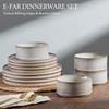 E-far 24-Piece Stoneware Dinnerware Sets, Plates and Bowls Sets for