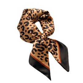 Cehoo Large Square Silk Headscarves for Women 70 x 70 cm Ladies Satin Hair Scarf Leopard Print Classic Patterned Bandana for Gifts Vacation Travel Beach Lightweight Neckerchief Outfits Wear