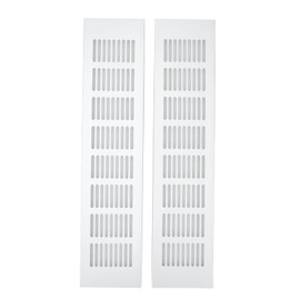 2 Pcs Air Vent Ventilation Grille, Aluminium Alloy Rectangular Vent Plate, White Vent Cover Grille, Easy to Install Exhaust Vent for Cabinet Shoe Cabinet Closet (80 * 350mm)