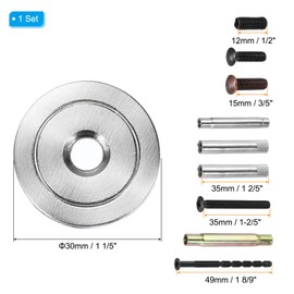 PATIKIL Door Hole Cover Plate, 1-1/5 Inches Zinc Alloy Circle Deadbolt Cover Plate Door Reinforcement Plate for Door Hole Filling (Silver)