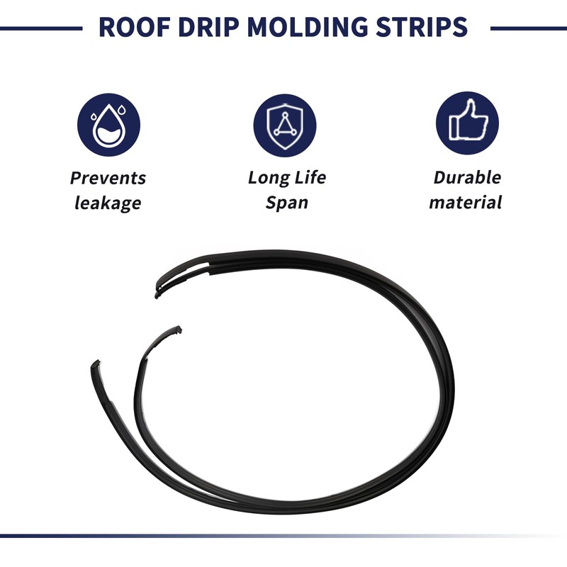 Magimaker 2Pcs Roof Molding Strips Roof Drip Molding 75556-06080 75555-06080