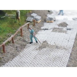 modellbahn-exklusiv Juweela 28190 Lawn Grid Stones, Grey, Pack of 190, Gauge H0, 1:87