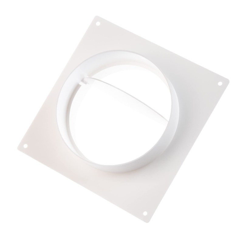 Wall Flange 125 mm with Backflow Flap PVC Connector Round
