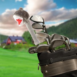 Plush Golf Head Covers - Stuffed Shark Driver Headcover | Cute Golf Accessories, Golf Club Covers Fits Most Woods and Drivers