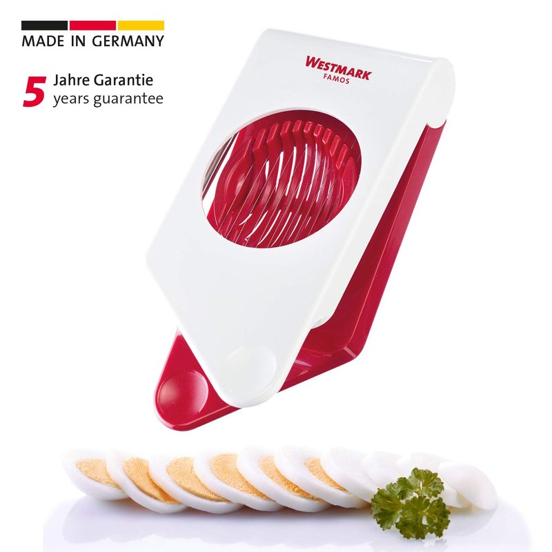 Westmark Eierteiler, Kunststoff/Rostfreier Edelstahl, ca. 18 cm lang, Famos, Weiß/Rot,