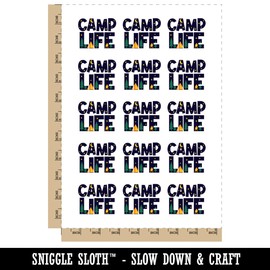 Camp Life Camping Temporary Tattoo Water Resistant Fake Body Art Set Collection - 15 2" Tattoos (1 Sheet)
