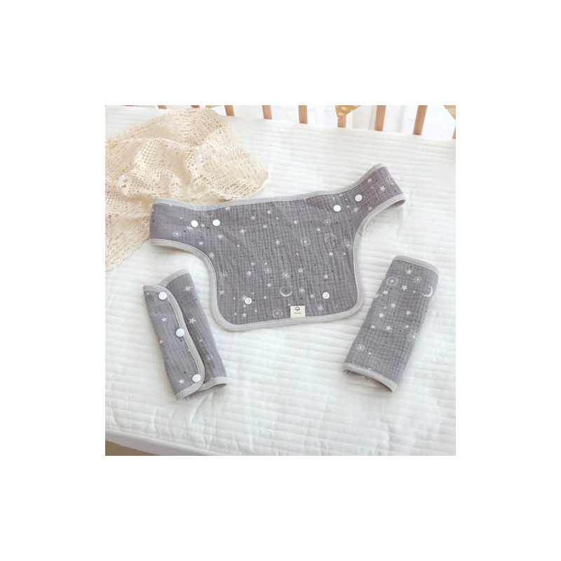 抱っこ紐よだれカバー 胸当てよだれパッド 6枚セット 綿ガーゼ ベビー 赤ちゃん 肩紐カバー サッキングパッド おでかけ お出産祝