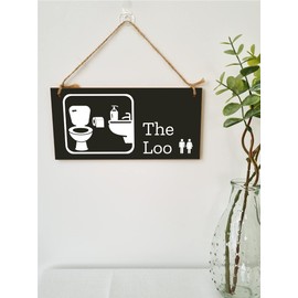 Handmade Wooden Hanging Wall Plaque The Loo Funny Novelty Decorative Door Sign Icon Style The Office