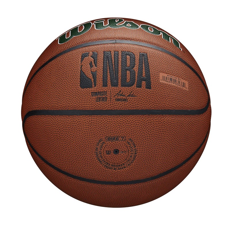 Wilson Basketball, Team Alliance Model, MILWAUKEE BUCKS, Indoor/Outdoor, Mixed Leather,