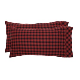 VHC Brands Cumberland Bedding Accessory, King Pillowcase Set 21x40, Red 2