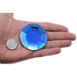 Allstarco 60mm Blue Sapphire H104 Large Acrylic Flat Back Rhinestones Cosplay Costume Props Embellishments Plastic Stones Decorative Stones - 2 Pieces