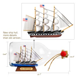 SAILINGSTORY Ship in a Bottle Sailing Ship Model Nautical Decoration USS Constitution