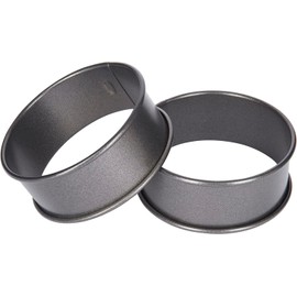 Citystores® CA Metal Egg Rings Round Cooking Mould Gadget Poaching Eggs, Omelettes and Mini Pancakes, Non Stick Metal, Set of 2