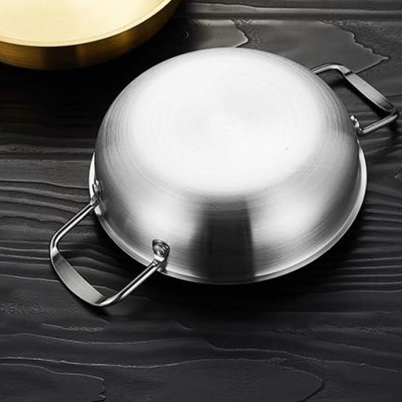 Stainless Steel Stockpot, 1350ml Induction Stock Pot Flat Bottom Skillet