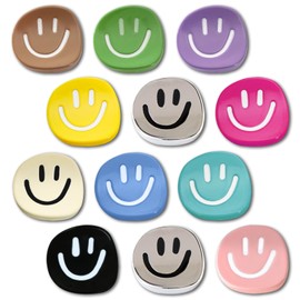 DIFIT Fridge Magnets, Smiley Face Magnets, Cute Colorful Resin 12Pcs Mini for Refrigerator, Kitchen, Whiteboard, Lockers, Classroom, Office (Irregular)
