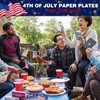 EPHYO 50pcs 4th of July Paper Plates Oval Patriotic American