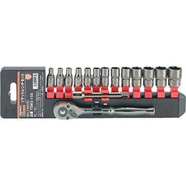 TRUSCO TSW2-15S Socket Wrench Set, Hexagonal Type, Insertion Angle, 0.25 inches (6.35 cm), 15S