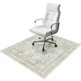 48"x60" Office Chair Mat for Hardwood Tile Floor, Under Desk Carpet Protector for Rolling Computer Chair Mat, Machine Washable Area Rug, Anti-Slip 1/5" Thick Low Pile Thin Vinyl Floor Mat, Mint