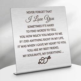 I Love You Gifts for Him Her Desk Decor Sign Romantic Gifts for Women Men Birthday Christmas Wedding Anniversary Valentines Day Gift for Boyfriend Girlfriend Husband Wife Desk Decorations Sign