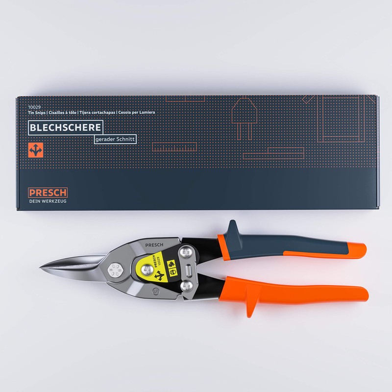 Presch Tin Snips Straight Cut - Heavy Duty Aviation Snips
