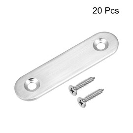 Sourcingmap Repair Plate, 60mm x 16mm, Flat Fixing Mending Bracket Connector with Screws, 20 Pcs