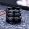 083BASE Tungsten Carbide Ring - 4mm/6mm/8mm Width, Hammered Design, Steel
